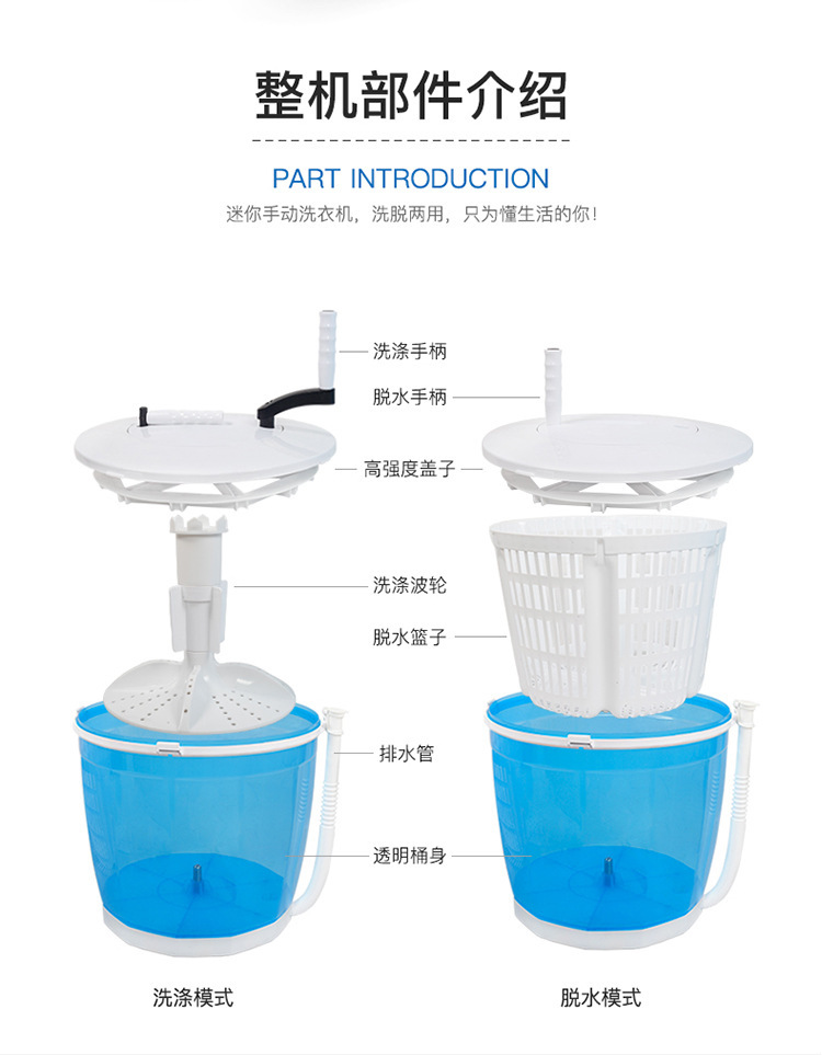 Máy rửa vớ nhỏ lắc tay mà không có máy giặt và thuê phòng ngủ với sự mất nước thực vật.