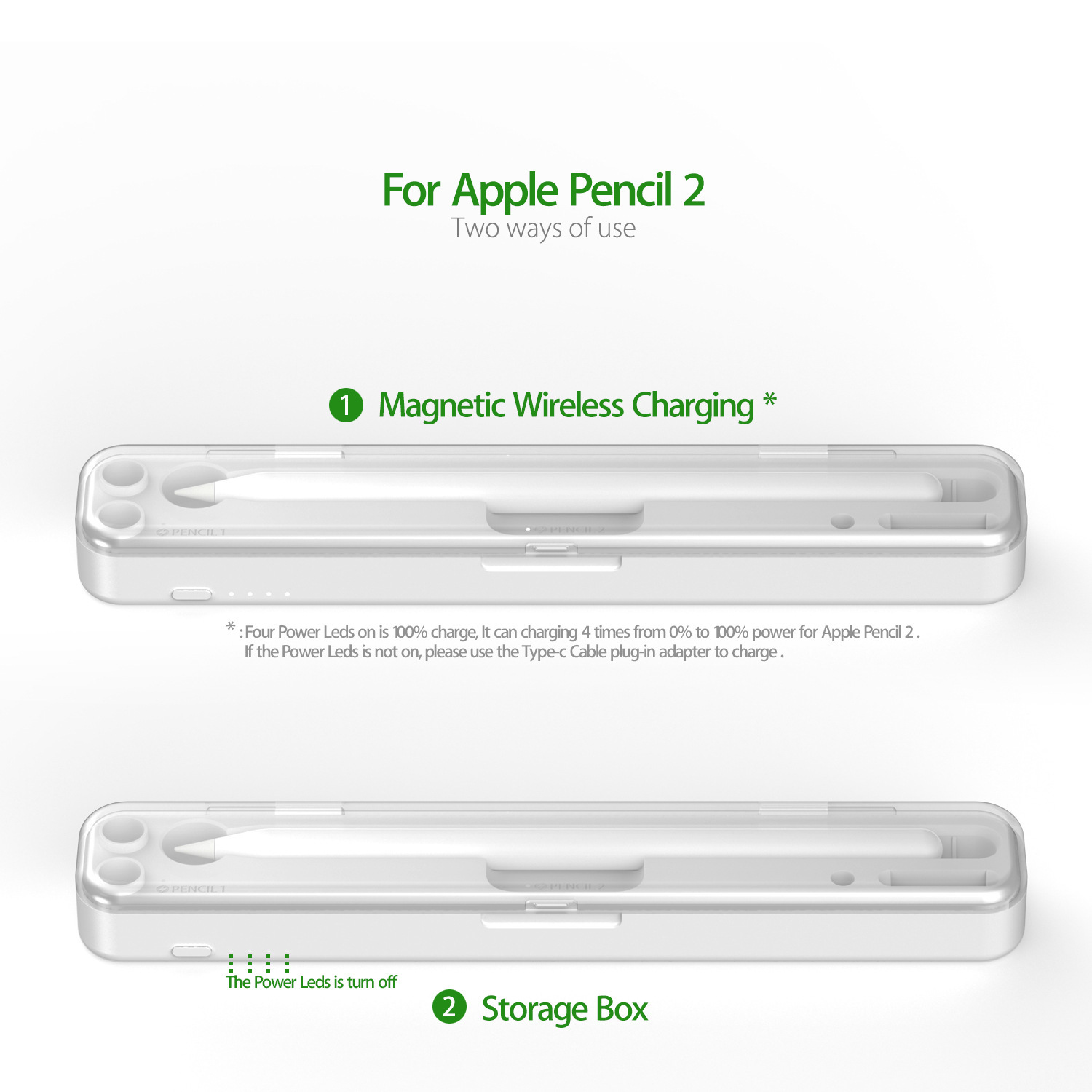 P2 Two-to-one wireless charger applies Apple Pencil 1/2 Two-to-one wireless charger