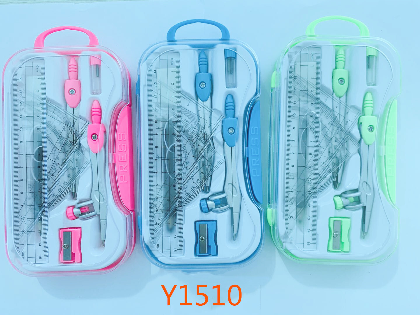 School supplies, school kits, student stationery drawing metal ruler mathematical kits.