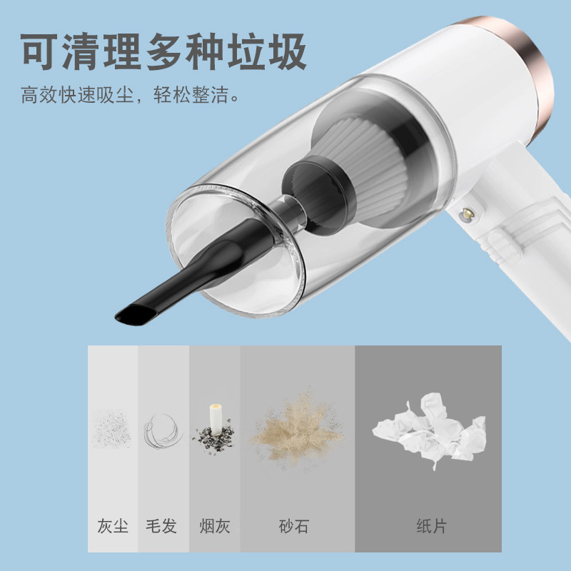 Một máy hút bụi bằng xe với điện 120 w khô và ướt trong hai chiếc xe.