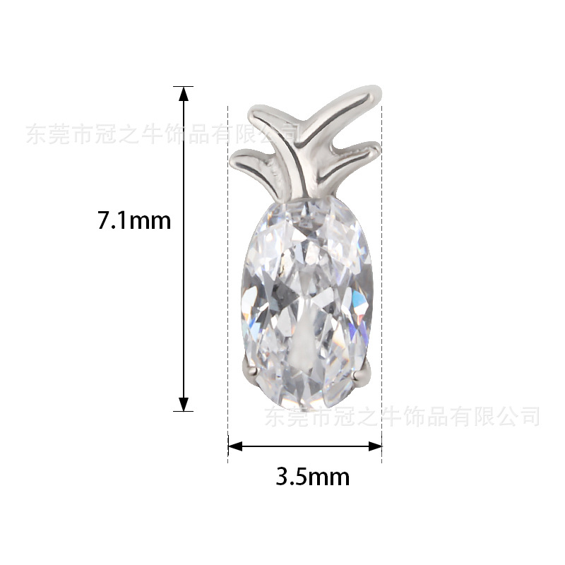 The crowned cow F136/G23 titanium alloy piercing pineapple-like ear nails to foreign trade.