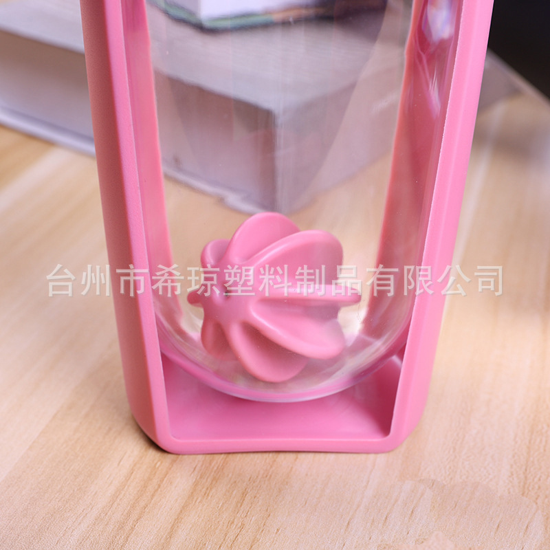 PC dày gấp đôi 700 ly sữa lắc tay, kính thể thao bạch kim.