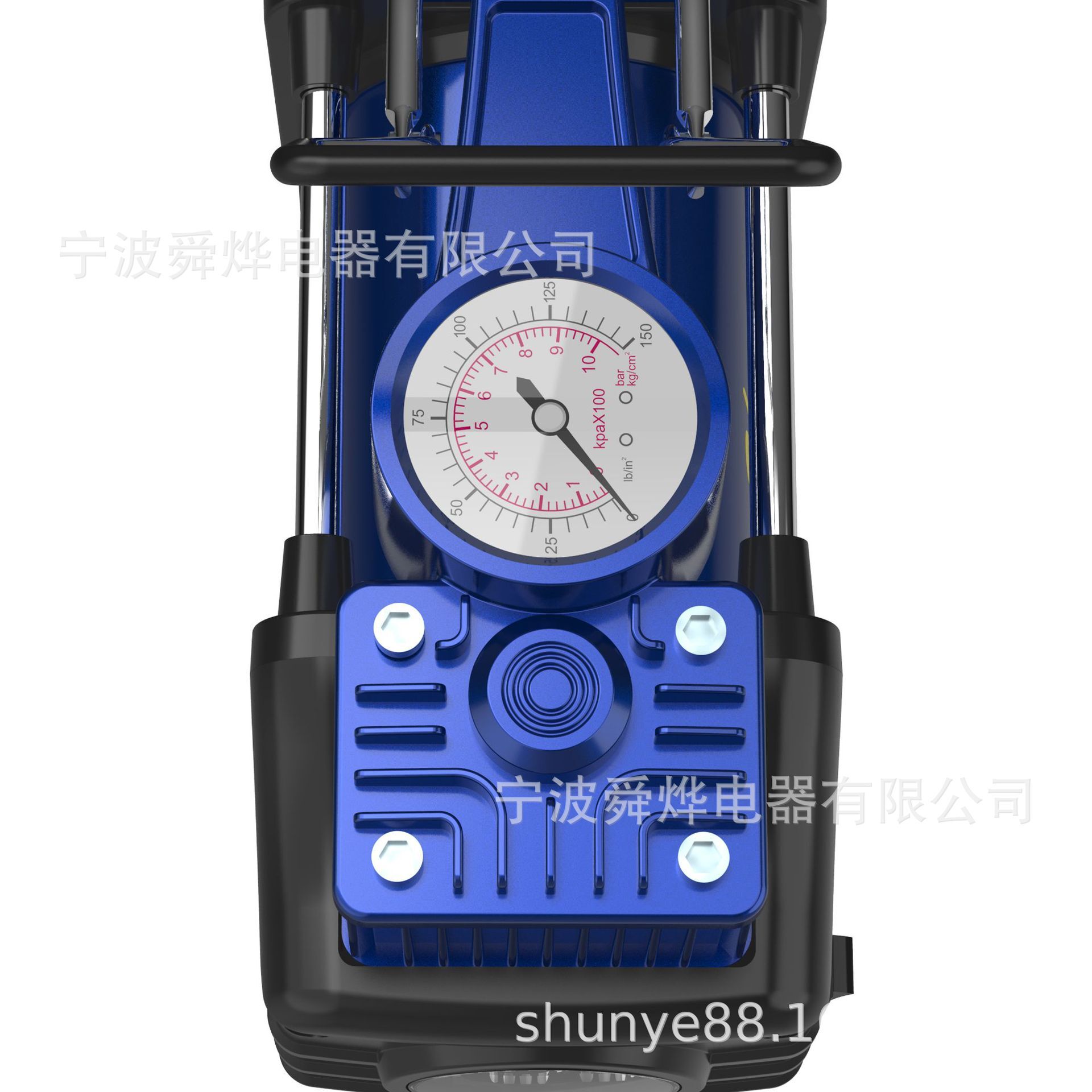 Máy bơm hai bánh xe mạnh gấp đôi bằng kim loại lớn.