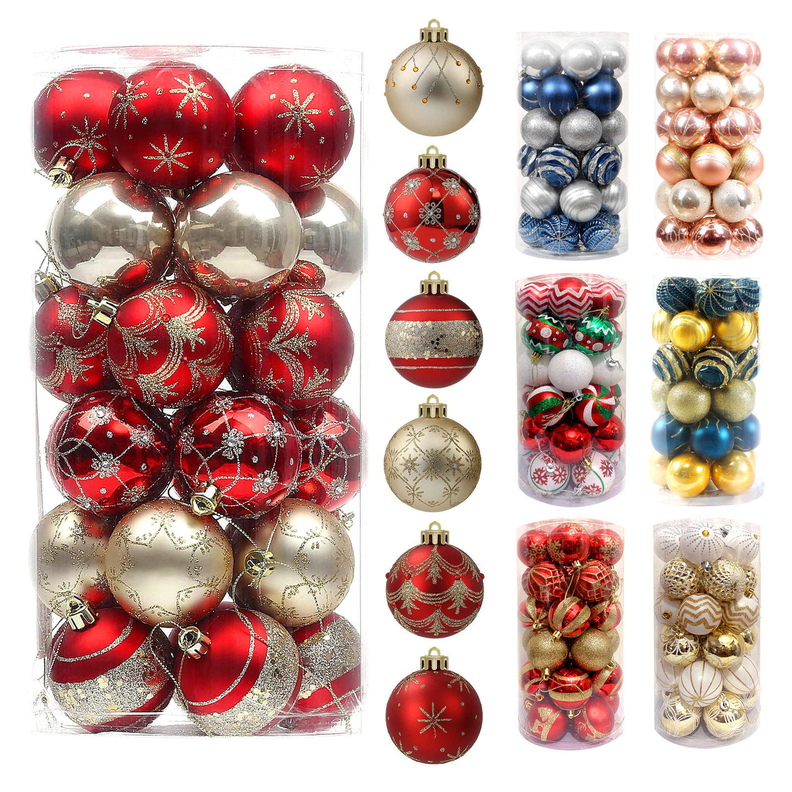 Cross-border Christmas tree decorations with a gift product Electro-plated plastic ball chandelier to paint a Christmas ball set