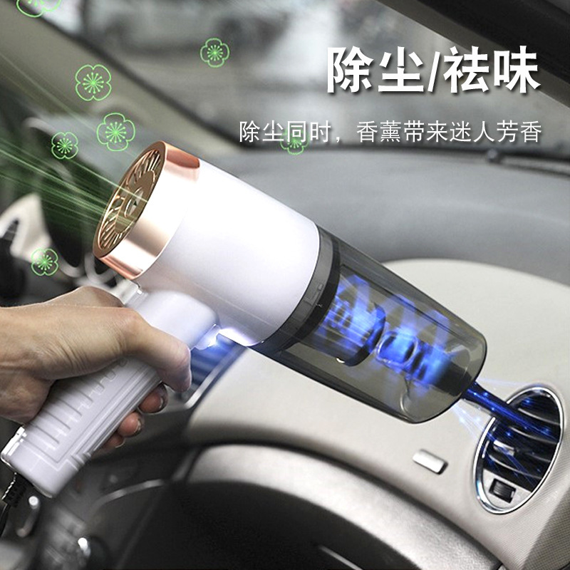 Một máy hút bụi bằng xe với điện 120 w khô và ướt trong hai chiếc xe.