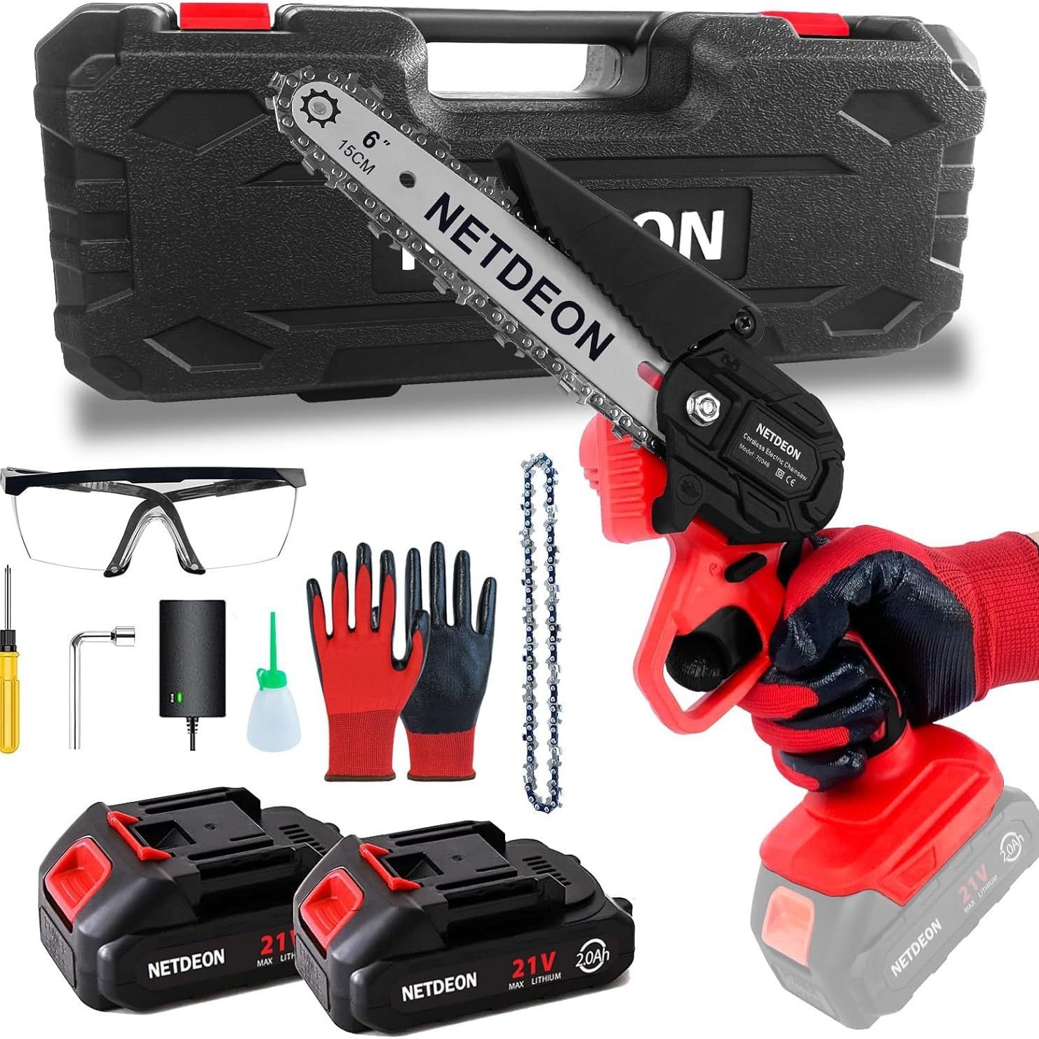 6-inch mini-maxed lithium chainsaw hand-held wireless logging outside the house