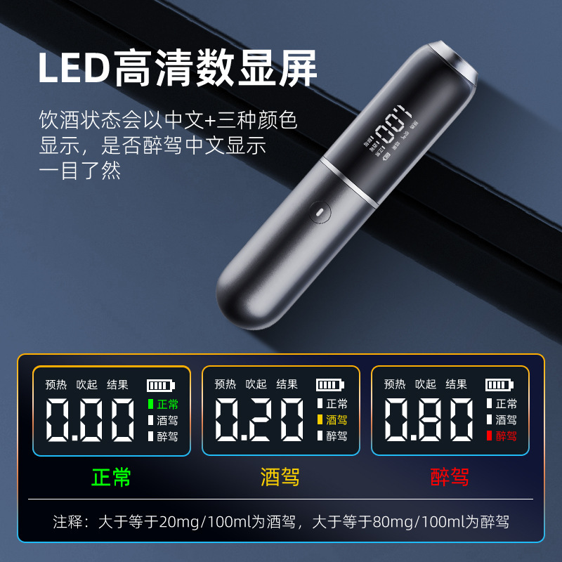 Cross-border high-precision alcohol tester mini-breath-tester without contact with portable DUI detector