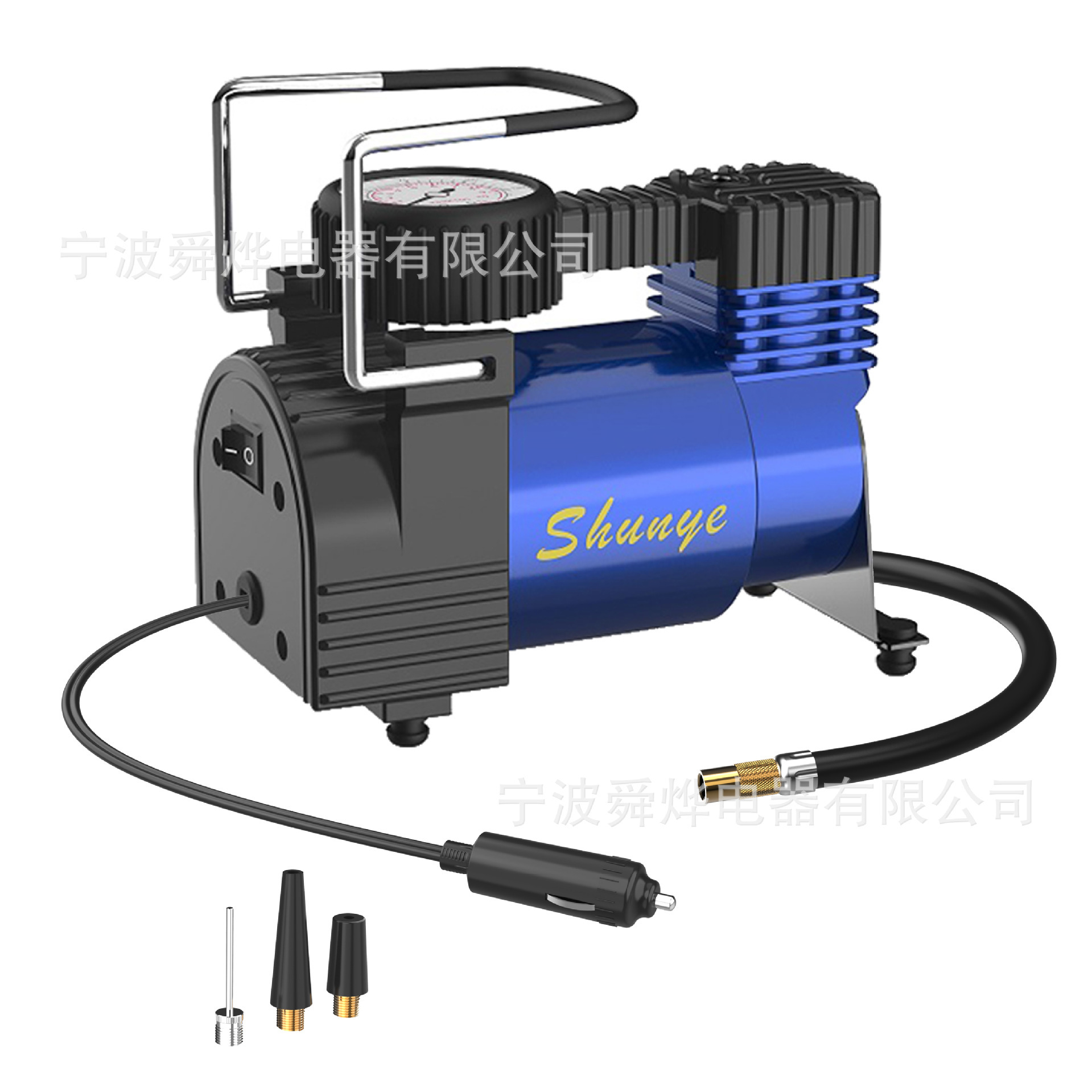 Có thể vận chuyển máy bơm khí nén 12V, di động, băng kim loại cổ điển gói lốp xe