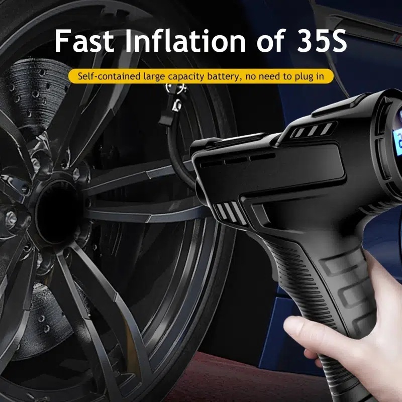 Wireless inflatable pump self-activated tyre pump hand-held wireless charge light