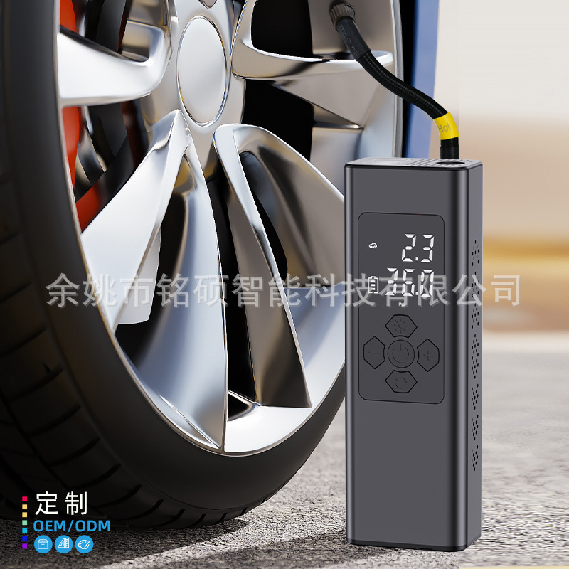 Máy bơm điện năng không dây, xe hơi nhỏ chở xăng, lốp xe bị thủng lốp.