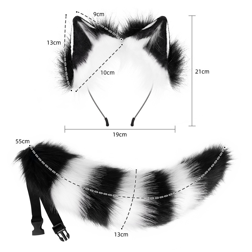一件代发狐狸兽耳发箍腕带腿套尾巴毛绒可爱cos狐狸套装漫展装扮