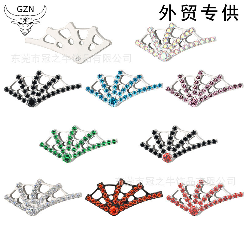 The crowned cow F136/G23 titanium alloy piercing spider web-shaped ear nails for foreign trade.