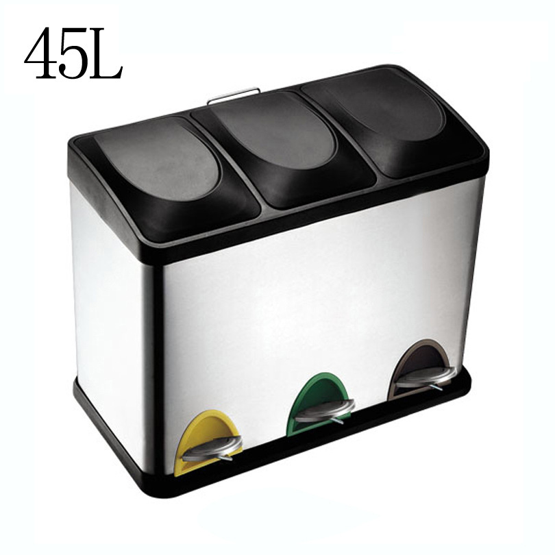 Thùng rác thép không gỉ 45L Double-Call Family Sub-Choose Hotel, Thùng vệ sinh Bắc Kinh