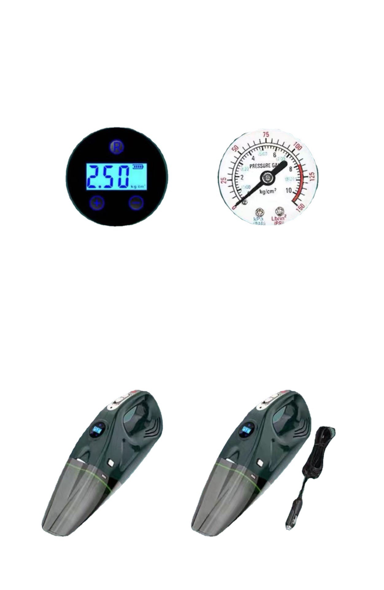 Một chiếc xe 4 toa có máy hút bụi với một nguồn năng lượng lớn trong chiếc xe nhỏ cầm tay