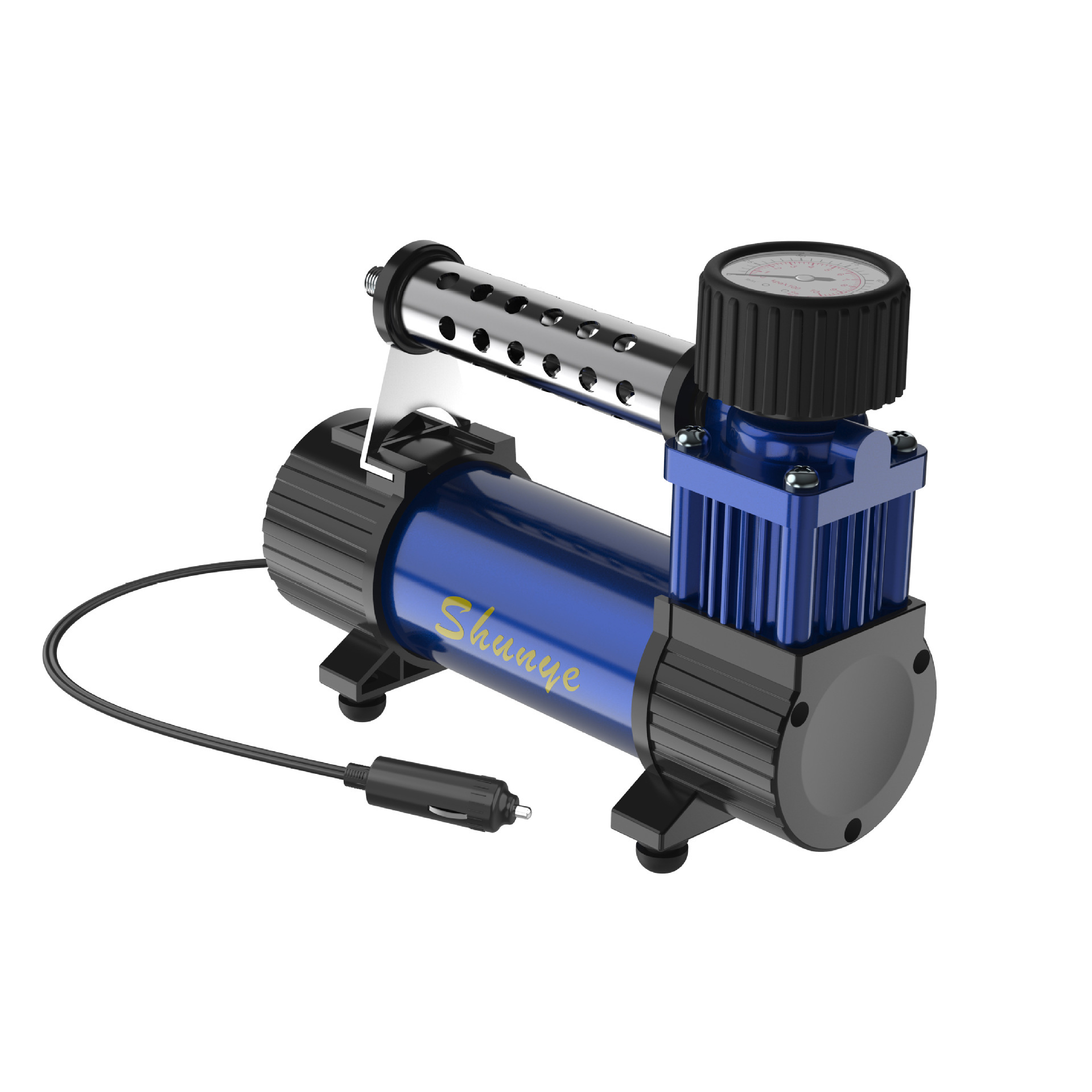 Máy bơm bằng xe 12 V xách tay lốp xe kim loại bơm