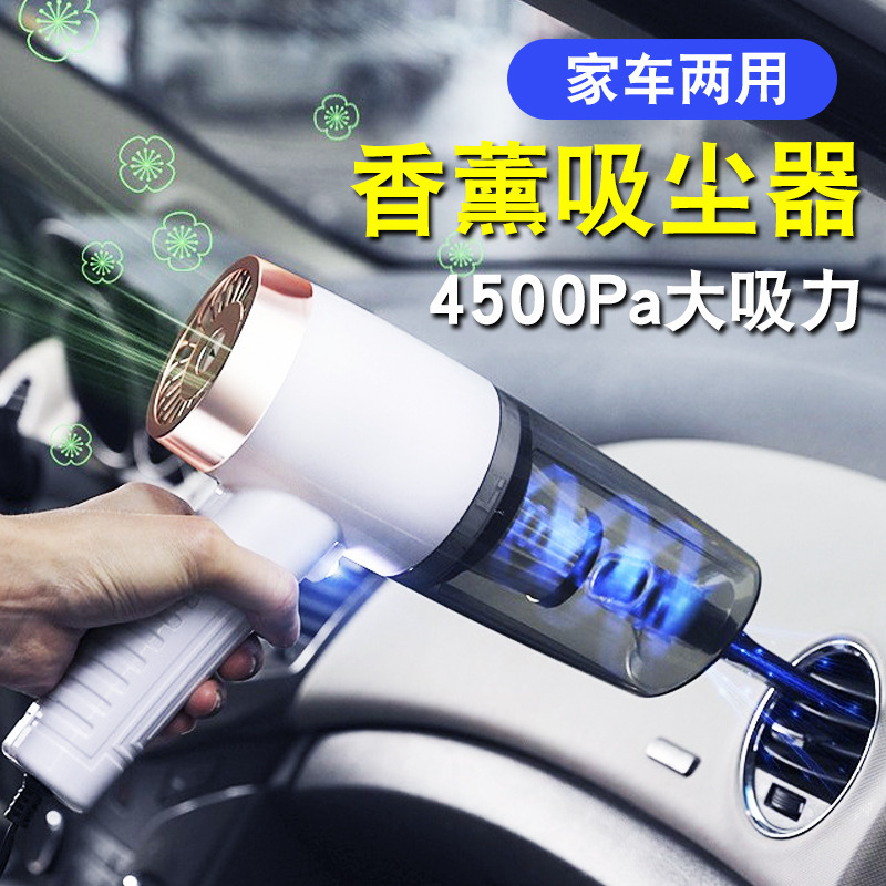 Một máy hút bụi bằng xe với điện 120 w khô và ướt trong hai chiếc xe.