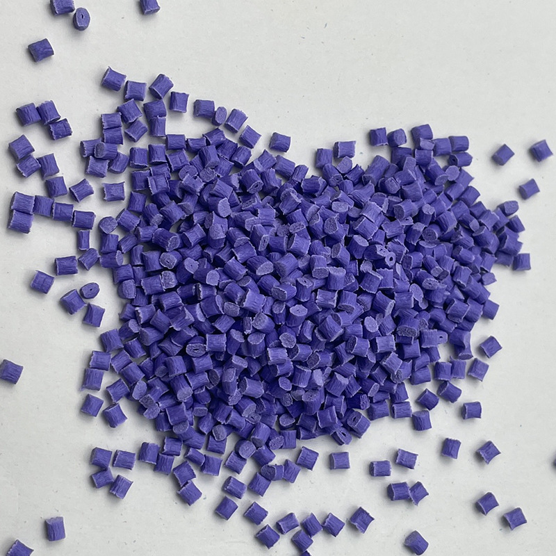 Purple-modified PBT fire-resistant platinum 30% heat resistant to colored plastic-grade high-intensity plastic particles