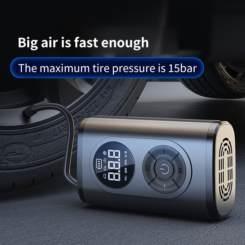 Portable wireless inflatable pump mini-wire-held tyre inflate pump automatically stop car inflating pump