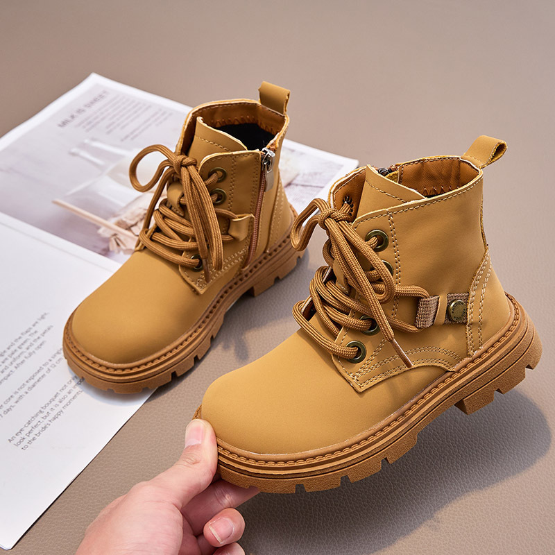 Cô gái mùa xuân và mùa thu năm 2024 New Child Baby Strat Strawboy Short Boots và Winter Boys