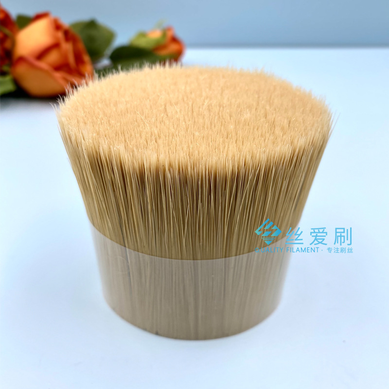 樂豐出口高定高仿白豬鬃油漆刷毛高吸水開梢小中空波紋絲磨尖刷絲