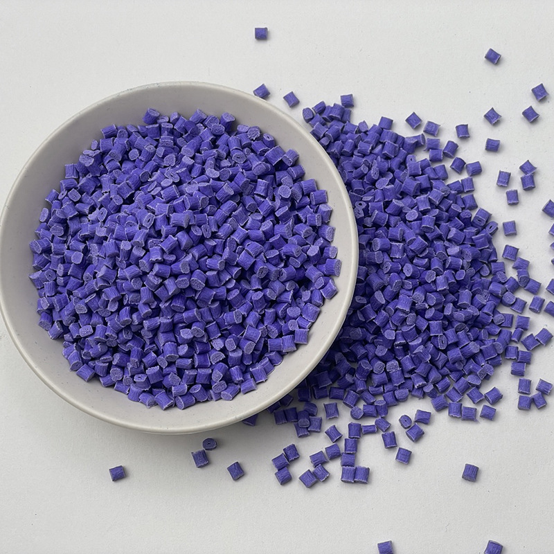 Purple-modified PBT fire-resistant platinum 30% heat resistant to colored plastic-grade high-intensity plastic particles