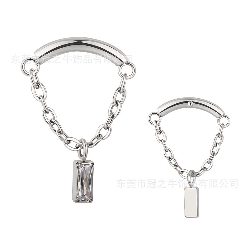 Wine Cow F136/G23 titanium pierced in-heart nails, lip nails, foreign trade hot-sellers.