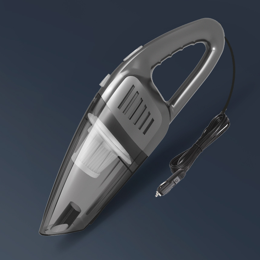 Car-borne vacuum cleaners carry a small car with a smoke cleaner in a car with a handheld car vacuum cleaner.