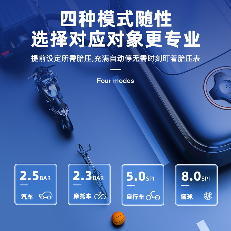 Máy bơm xăng gắn xe với một chiếc xe đạp với lốp xe hơi không dây và máy báo điện.