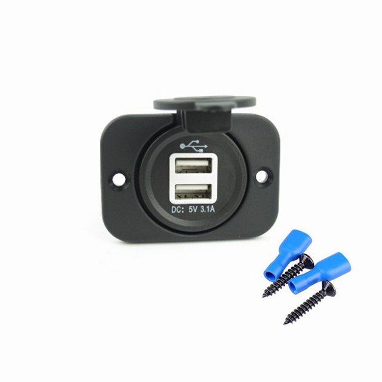 Tàu RV cải tạo lại lõi trắng 3.1A đôi đĩa USB cài đặt đĩa đồ nội thất DC12-24V