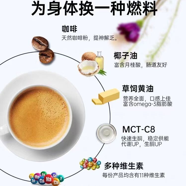 Cà phê chống được chất kháng sinh ketone chế biến năng lượng cho đầu uống sữa MCT nhanh chóng