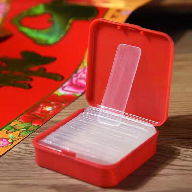 Two-sided, non-removable, double-faced, non-removable box with strong sticky spring connection sticker