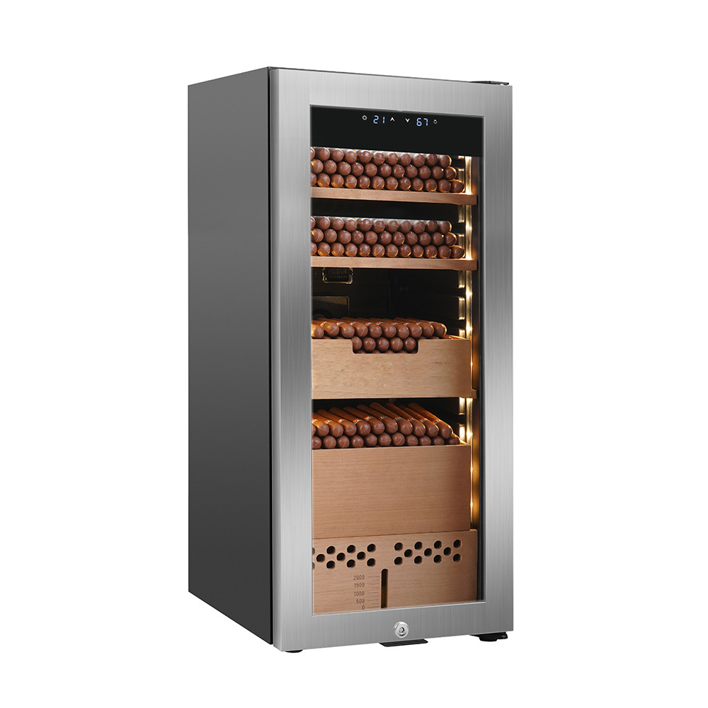 60L constant temperature wet cigar cabinet stainless steel compression mechanism cold-heated wet cigar case