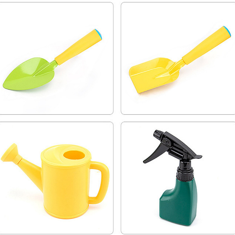 Công cụ làm vườn và làm khô của trẻ em gồm 11 bộ nhựa ngoài trời và cát