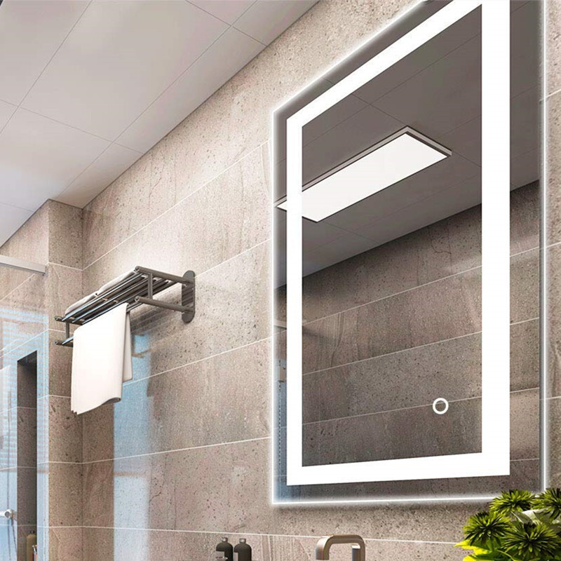 Hotel custom square bathroom mirror walled LED lights with blast-proof film and fog removal