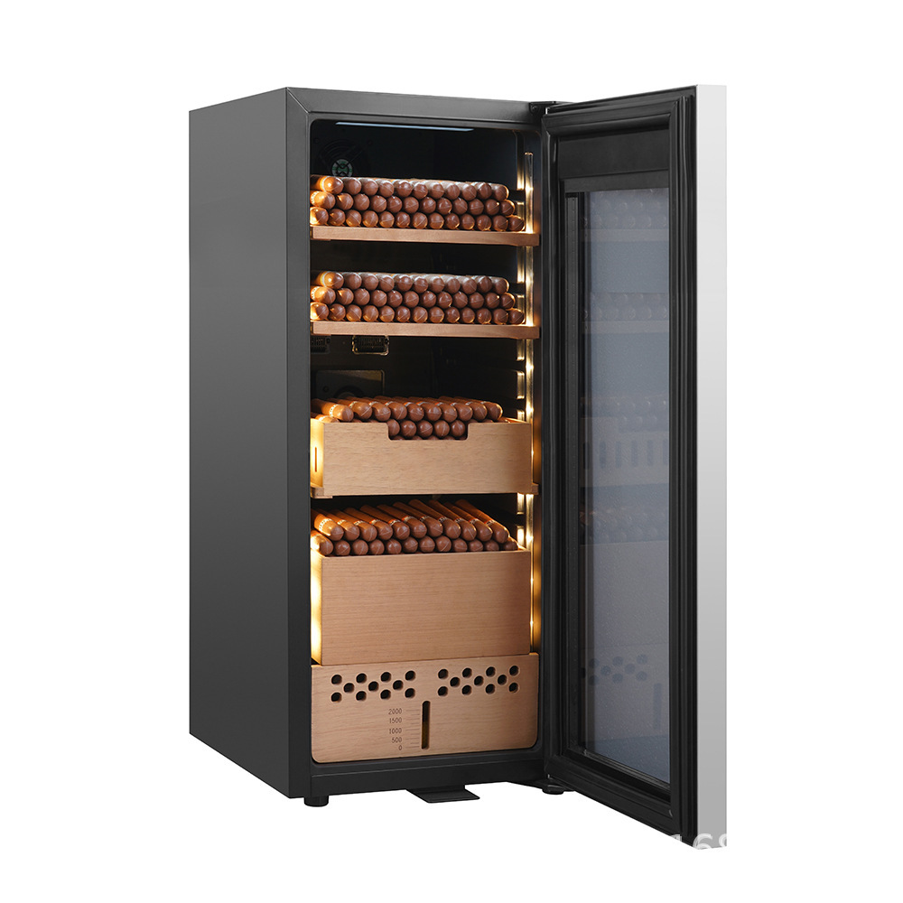 60L constant temperature wet cigar cabinet stainless steel compression mechanism cold-heated wet cigar case