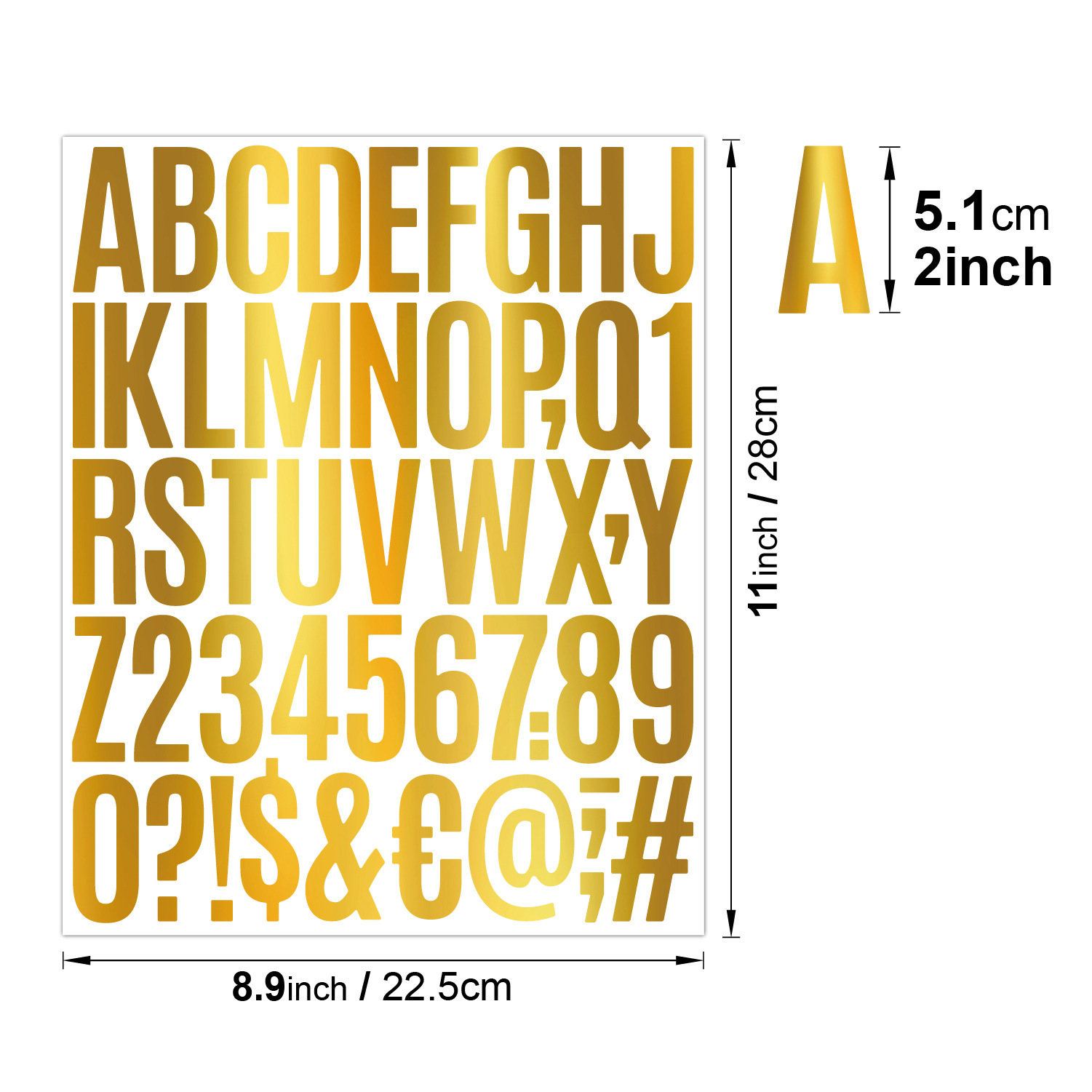 Những lá thư dài 2 inch với một cái nhãn vàng chống nước được trang trí cho Lễ hội quà lưu niệm Cây Cầu vồng.