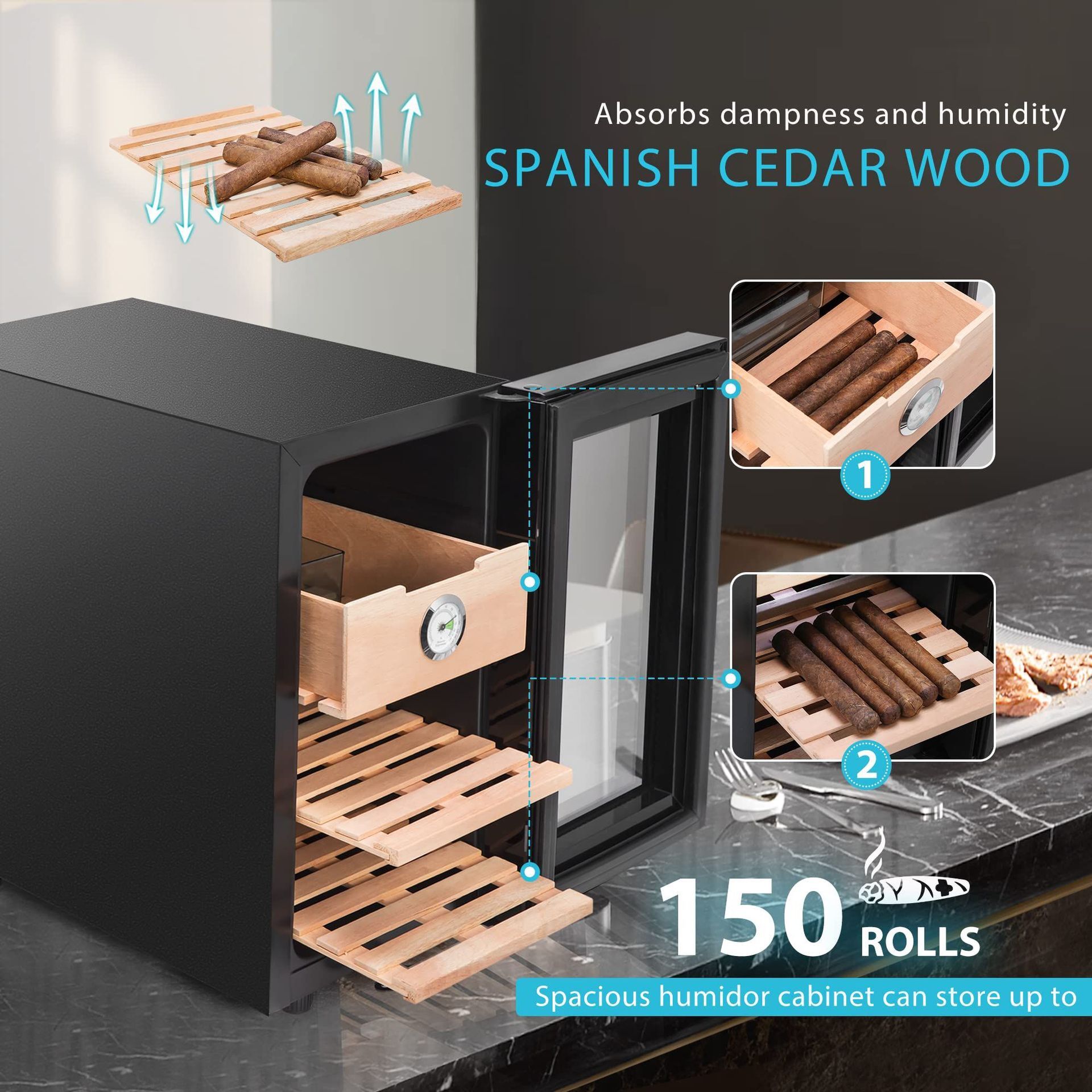 Nhiệt độ nhà nhỏ cho đội Cigar Humidor nóng bỏng của Amazon.