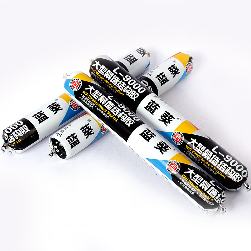 Whole-blue L-9000 large curtain wall structural glue, doors and windows sealed, curtain wall solar chamber structural glue.