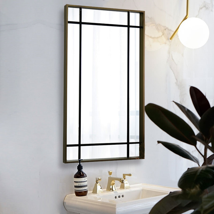 Light aluminum frame bathroom mirrors with a toilet mirror wall with a high-level blast-proof comb.