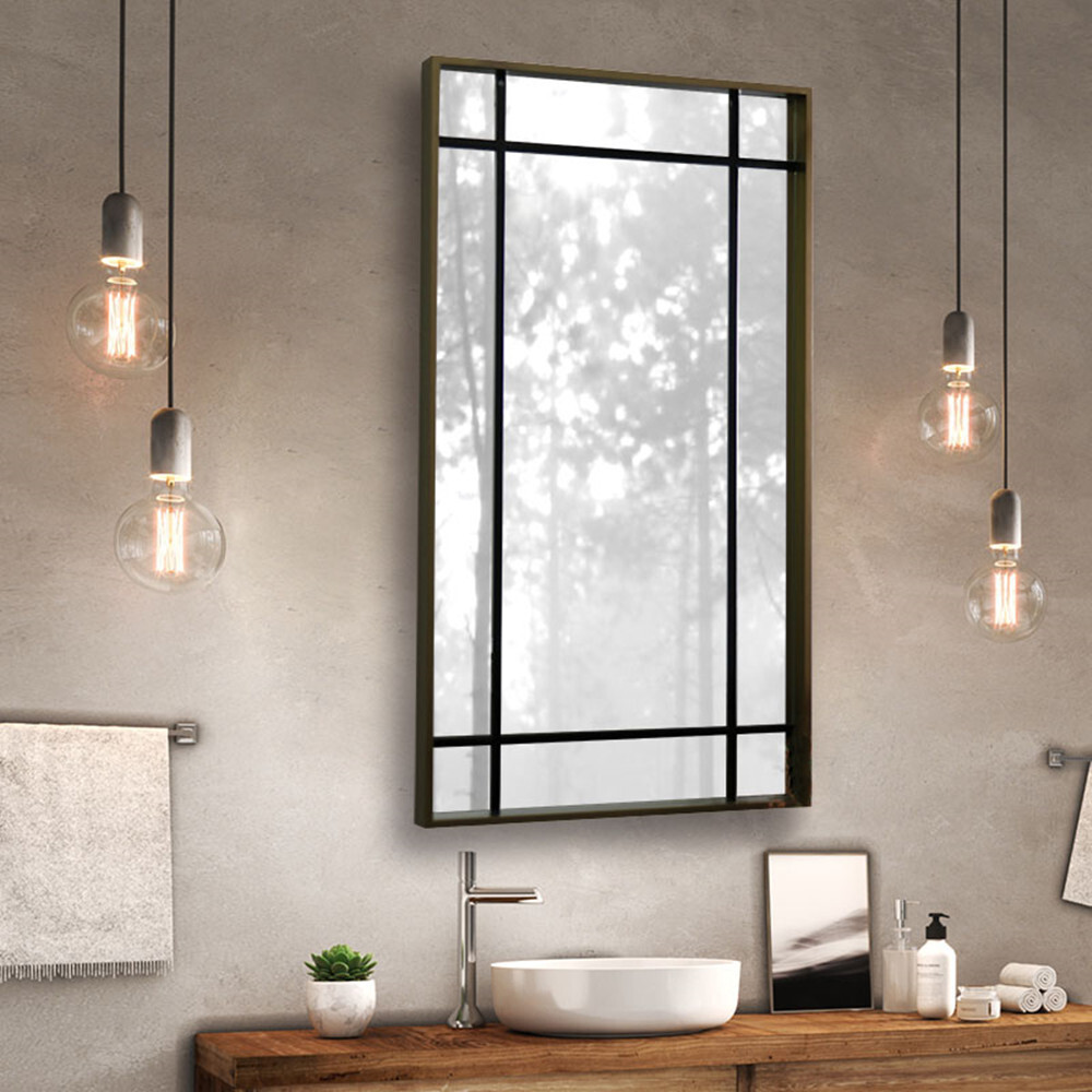 Light aluminum frame bathroom mirrors with a toilet mirror wall with a high-level blast-proof comb.