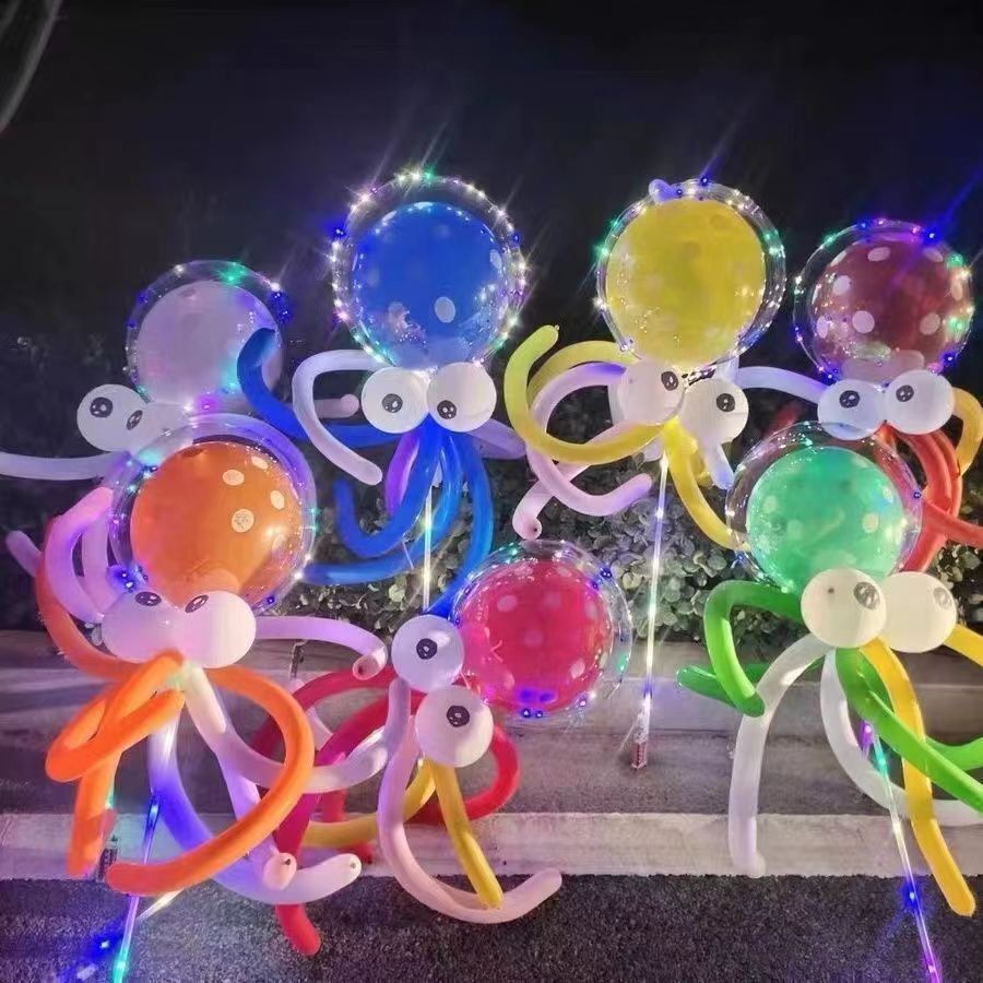 The net-flying skyball balloons are flying up and out, and the octopus kids are selling balloons all over the street.