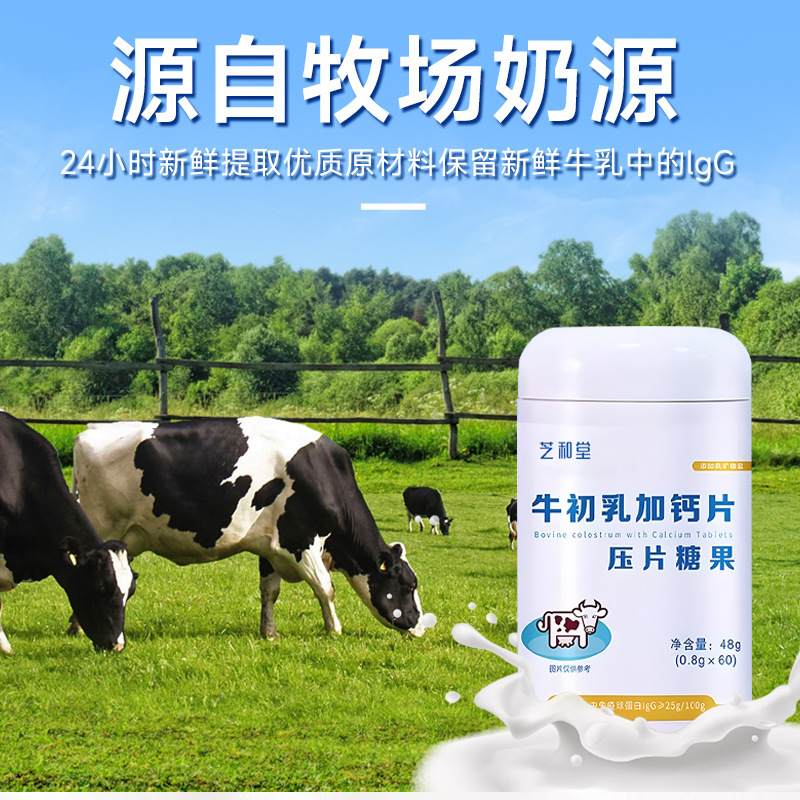 Sữa bò đầu tiên với hộp kẹo Canxi.