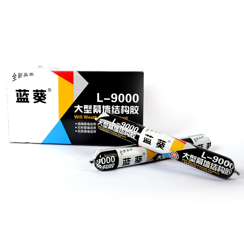 Whole-blue L-9000 large curtain wall structural glue, doors and windows sealed, curtain wall solar chamber structural glue.
