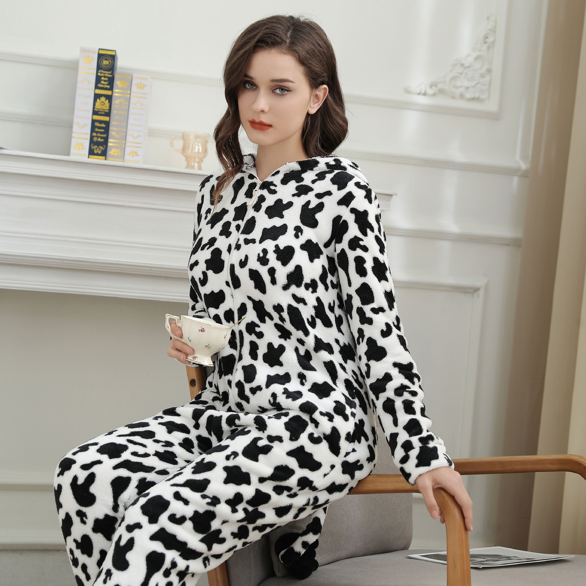 Sắp xếp chéo thứ tự Franco-Tunt Chestnut Cartoons Pymnasium Cowprints người lớn