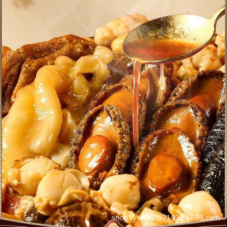 Phật cao cấp ♫ Nhảy qua tường thành, bữa tối năm mới, Hộp thức ăn biển, Quảng Đông Quan Châu Phúc,