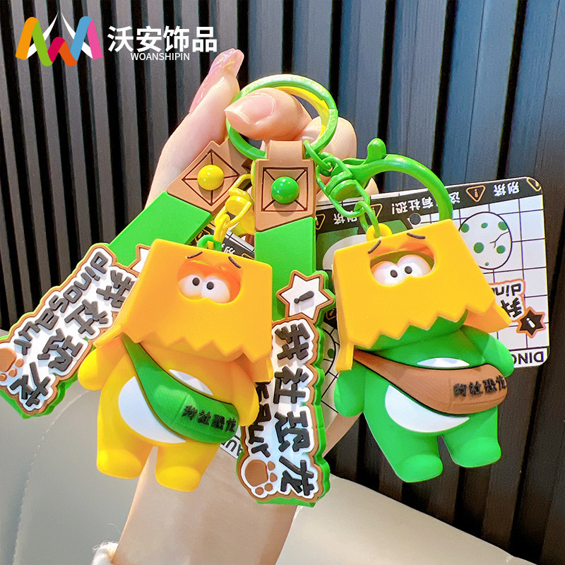 Hộp Khủng long của tôi Cap chìa khóa nút túi sinh viên sáng tạo của cậu bé với một chút chìa khóa xe.