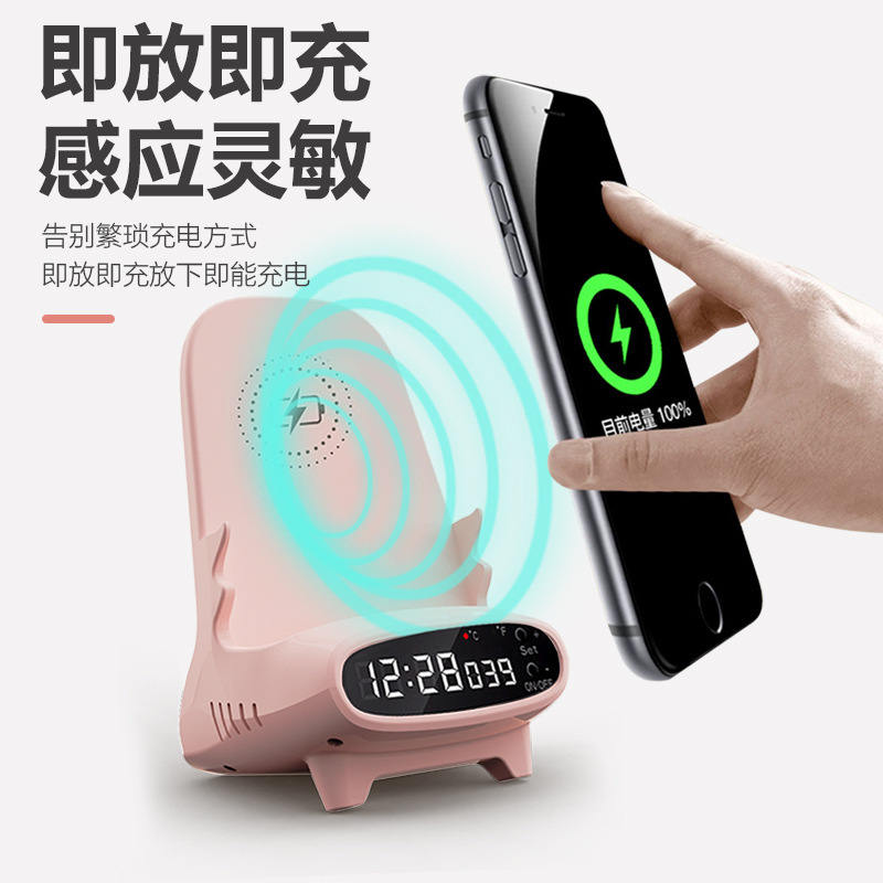 Điện thoại di động không dây với ghế 15W lười biếng, trình diễn đồng hồ đa mục đích chung để xem hàng đống