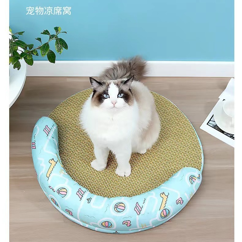 Round pet tart dog mats to protect the cat's nest from cross-bordering through pillows.
