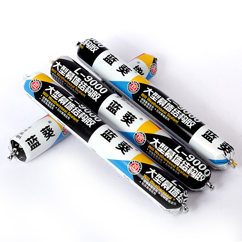 Whole-blue L-9000 large curtain wall structural glue, doors and windows sealed, curtain wall solar chamber structural glue.