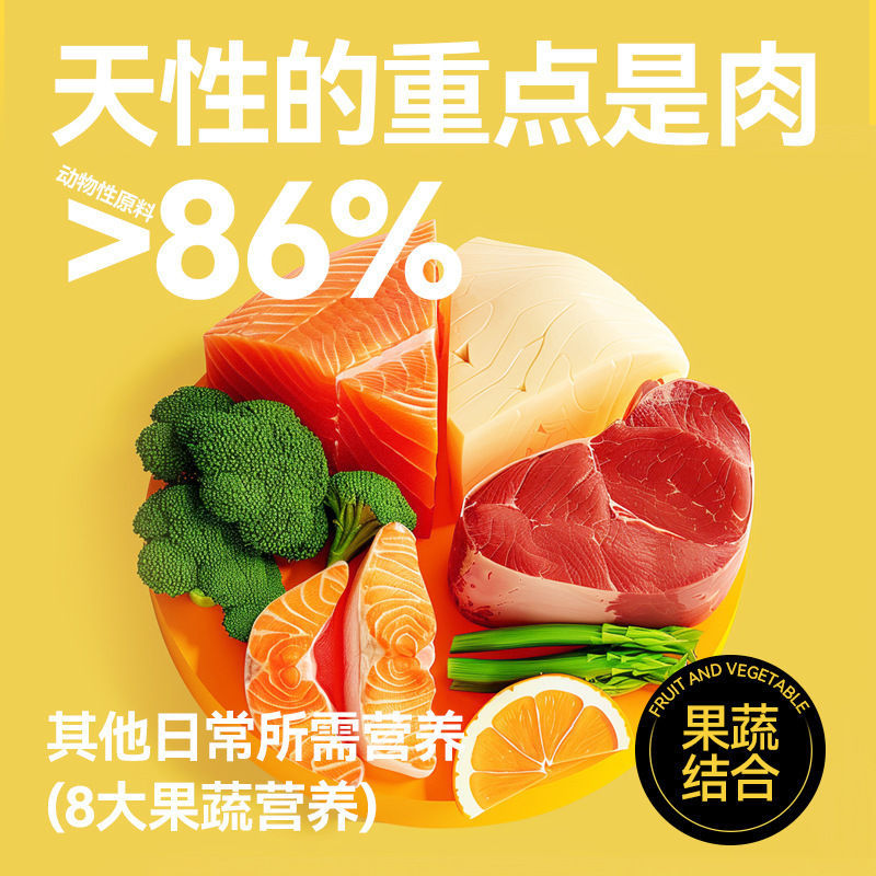 TEB湯恩貝無谷鮮肉16%凍幹貓糧全價全期貓乾糧長胖發腮貓主糧2kg